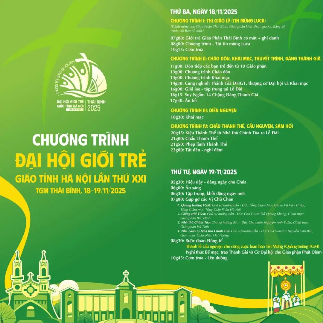 giao-xu-cat-noi Chương trình: Đại hội Giới trẻ Giáo tỉnh Hà Nội lần thứ XXI